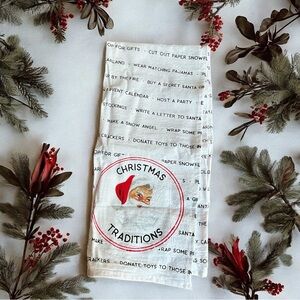 🎅🏼HALLMARK: One size Santa Christmas traditions theme hand towel, NWOT.